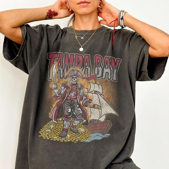 Discover Tampa Bay Football Skull Vintage Shirt, Gift For Fan Football Game Day Unisex Shirt