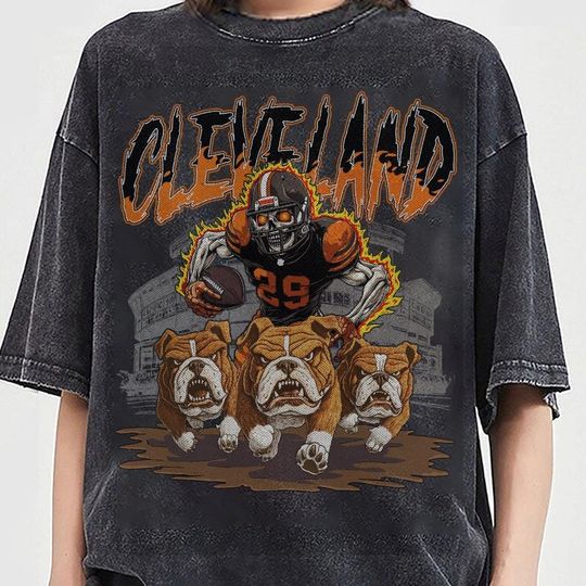 Discover Cleveland Football Skull Vintage Shirt