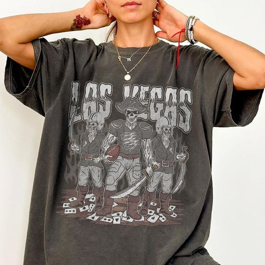 Discover Las Vegas Football Skull Vintage Shirt, Gift For Fan Football Game Day Unisex Shirt