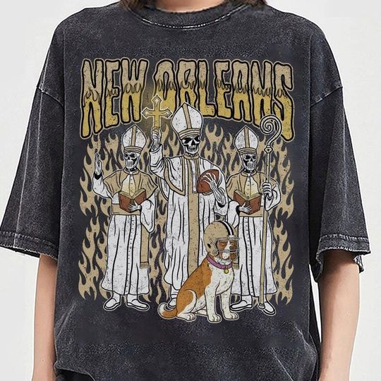 New Orleans Football Skull Vintage Shirt, Gift For Fan Football Game Day Unisex Shirt