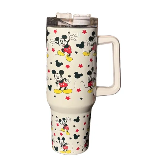 Discover 40oz Stainless Steel Tumbler with Handle Mickey Mouse Cartoon Gift