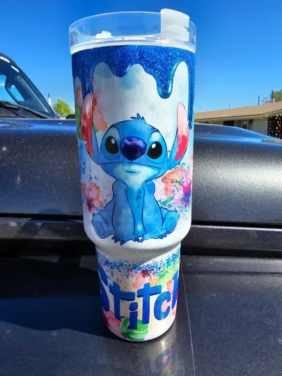 Discover 40 oz Stitch Stainless Steel Shimmer Tumbler with Handle