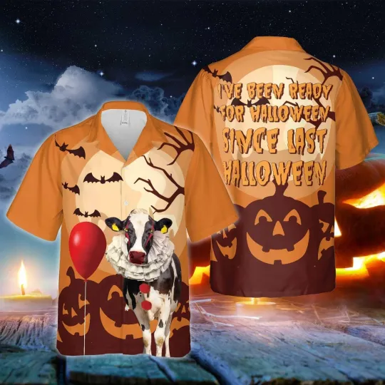 Discover Holstein Cattle Halloween Ready 3D Hawaiian Shirt Printed Design_qz5_18