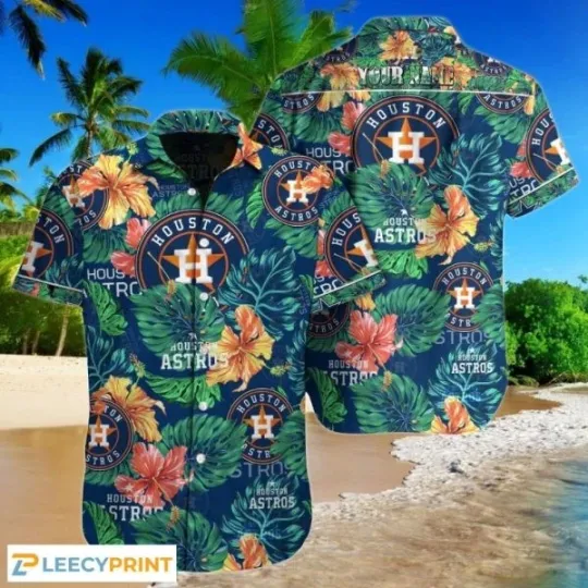 Discover Custom Name Aloha Hawaiian Shirt Best For Fans, Houston Baseball Hawaiian Shirt