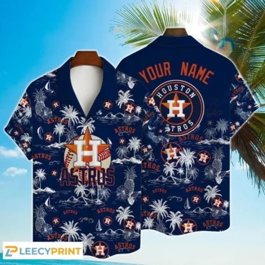 Discover Baseball Pattern Vintage Asttrros Hawaiian Shirt Custom Name, Gift for Fan