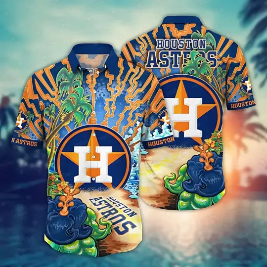 Discover Houston Baseball Electric Sunset Hawaiian Shirt Summer Aloha, Gift for Fan