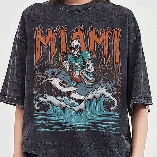 Miami Football Skull Vintage Shirt, Gift For Fan Football Game Day Unisex Shirt