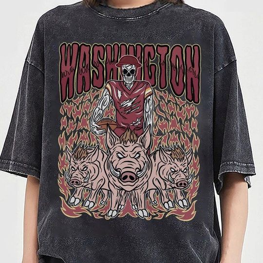 Discover Washington Football Skull Vintage Shirt, Gift For Fan Football Game Day Unisex Shirt