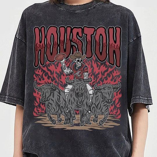 Discover Houston Football Skull Vintage Shirt