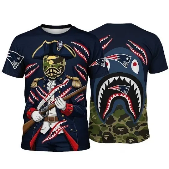 Discover New England Football Team Patriots 3D T-Shirt, Gift for Football Fan