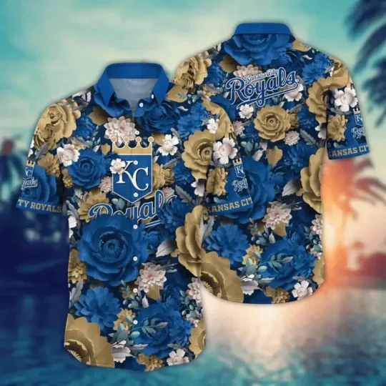 Discover Kansas City Baseball Floral Crown Hawaiian Shirt Summer Aloha, Gift for Fan