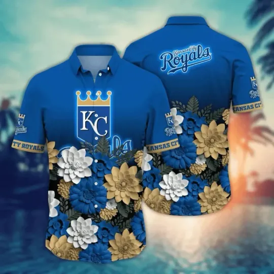 Discover Kansas City Baseball Floral Majesty Hawaiian Shirt Summer Aloha, Gift for Fan