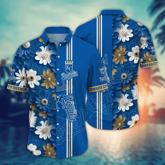 Discover Kansas City Baseball Floral Splendor Hawaiian Shirt Summer Aloha, Gift for Fan
