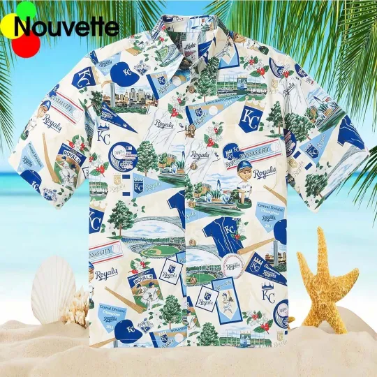 Discover Kansas City Baseball Team Royalss Hawaiian Button Down Full , Gift for Fan
