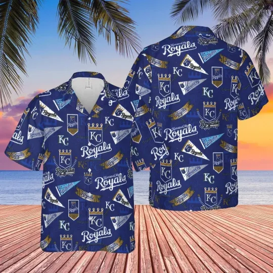 Discover Kansas City Baseball Team Royalss Hawaiian Button Down Shirt Unisex Adults, Gift for Fan