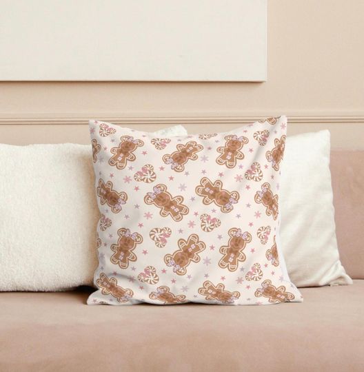 Discover Disney Gingerbread Christmas Pillow Cover Disney Home Decor Couch Throw Pillow Decorative Pillow Cover Disney Pillow Mickey Christmas Decor