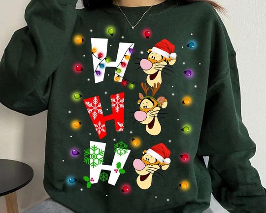 Discover Funny Winnie the Pooh Tigger Ho Ho Ho Xmas Shirt, Mickeys Very Merry Christmas Party Tee, Magic Kingdom Disneyland Shirt