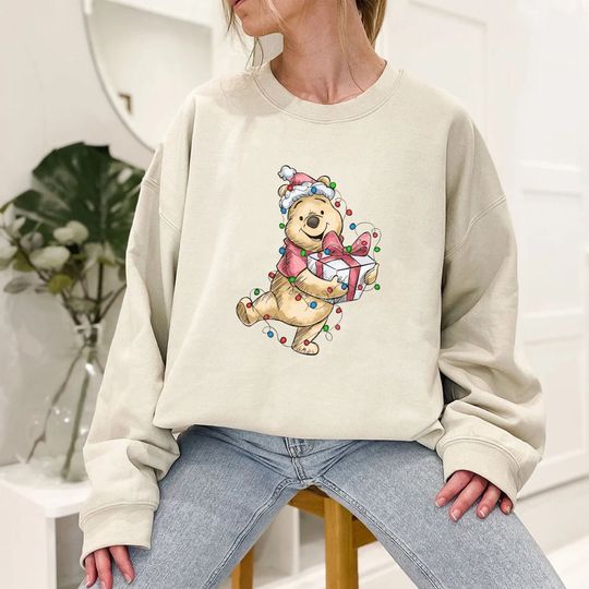 Winnie The Pooh Christmas Sweatshirt, Pooh Bear Santa Sweatshirt, Disney Merry Christmas Hoodie, Most Wnderful Time of Year, Pooh and Friend