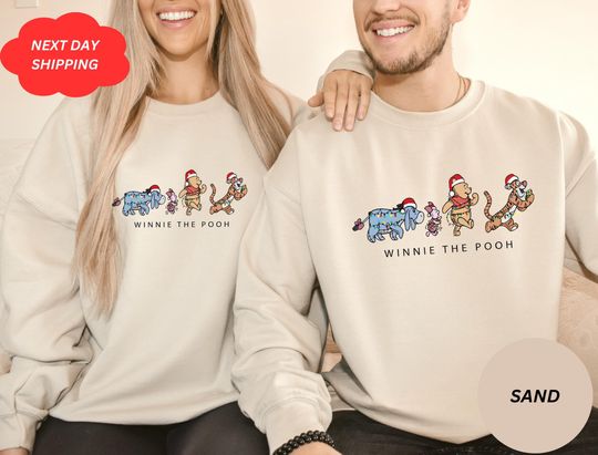 Discover Santa Winnie the Pooh & Friends Christmas Light Shirts, Disney Eeyore Piglet Tigger Xmas Shirt, Mickey's Very Merry Party, Family Trip