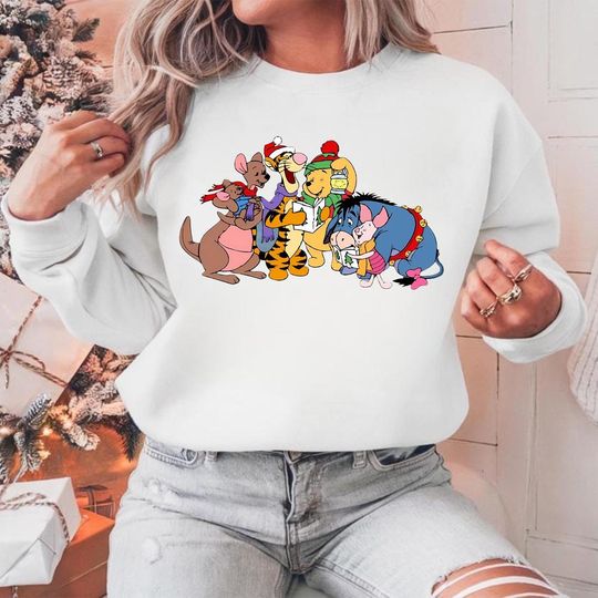 Winnie the Pooh Christmas Sweatshirt, Disney friends Christmas Party Sweatshirt, The Pooh Eeyore Tigger Piglet Christmas Sweatshirt