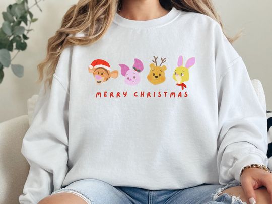 Discover Winnie The Pooh Christmas Sweatshirts, Disney Christmas Sweatshirt, Pooh and Friends Tee, A Very Merry Pooh Year Shirt