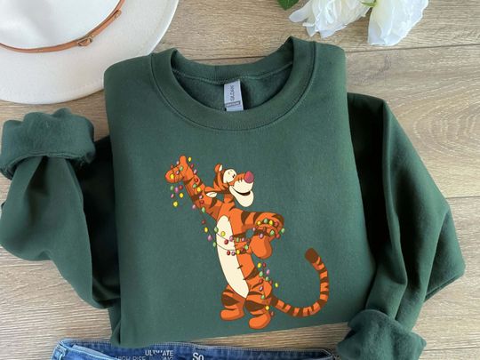 Discover Tigger Christmas Sweatshirt, Christmas Sweatshirt, Disney Christmas Sweatshirt, Pooh Shirt, Winnie the Pooh Christmas Gift, Tigger Shirt