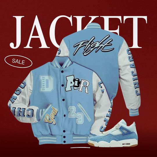 Discover Denim Worn Blue 2025 4s Jacket - AIR Number 23 GOAT