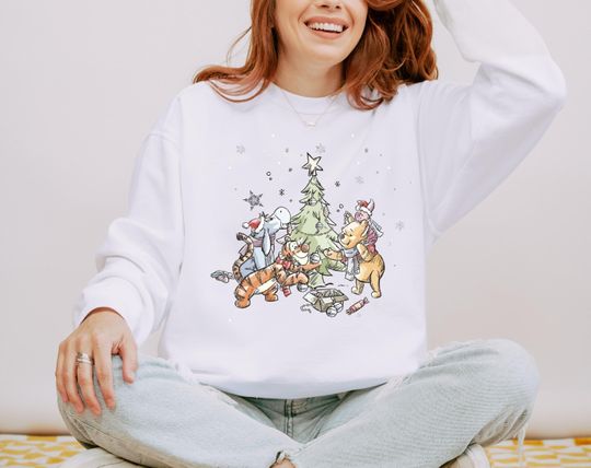 Discover Pooh & Friends Christmas Sweatshirt, Disney Family Christmas, Disney Xmas Hoodie, Winnie The Pooh Christmas Sweatshirt