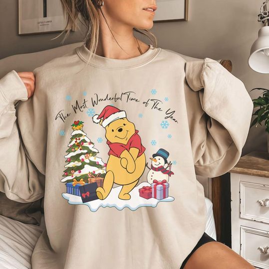 Discover Disney Christmas Winnie The Pooh Ugly Sweater, Disneyland Christmas Party Matching Gift, Disneyland Shirt, Christmas Squad Sweater