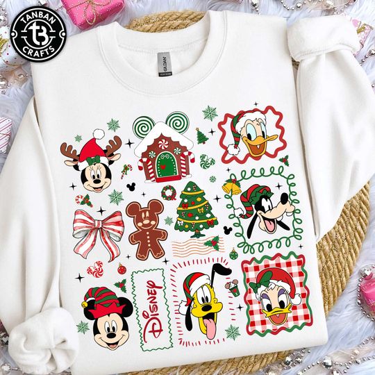 Discover Retro Tis The Season Sweatshirt, Mouse And Friends Christmas Sweatshirt, Winter Christmas Sweatshirt