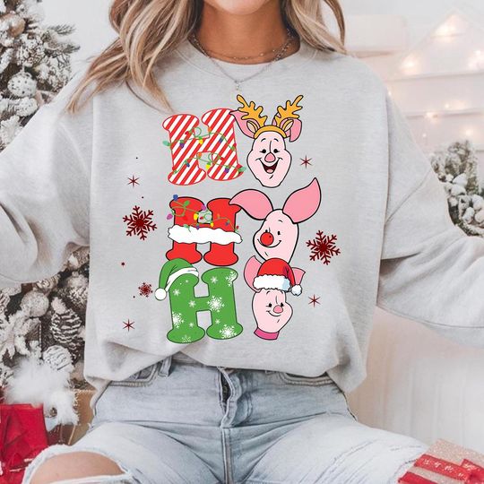 Discover Piglet Christmas Sweatshirt, Ho Ho Ho Piglet Sweatshirt, Winnie The Pooh Sweatshirt, Winnie The Pooh Piglet Sweatshirt