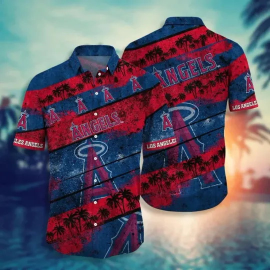 Discover Los Angeles Agells Sunset Stripes Hawaiian Shirt Summer Aloha, Gift for Fan