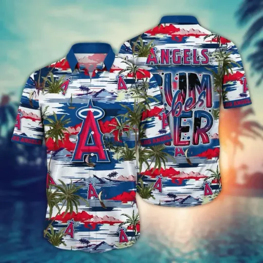 Los Angeles Agells Tropical Sunset Hawaiian Shirt Summer Aloha, Gift for Fan