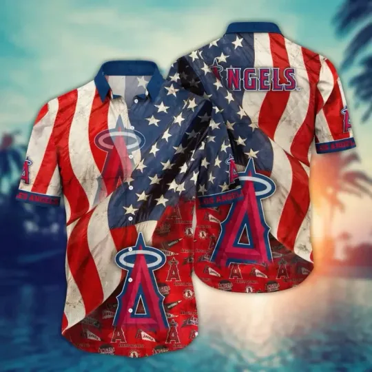 Discover Los Angeles Agells Patriotic Pride Hawaiian Shirt Summer Aloha, Gift for Fan