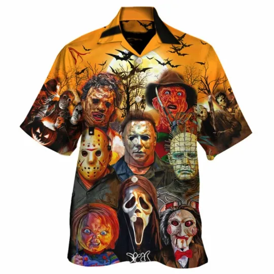 Discover Horror Hawaiian Shirt Unisex Halloween Inspired Summer Clothing