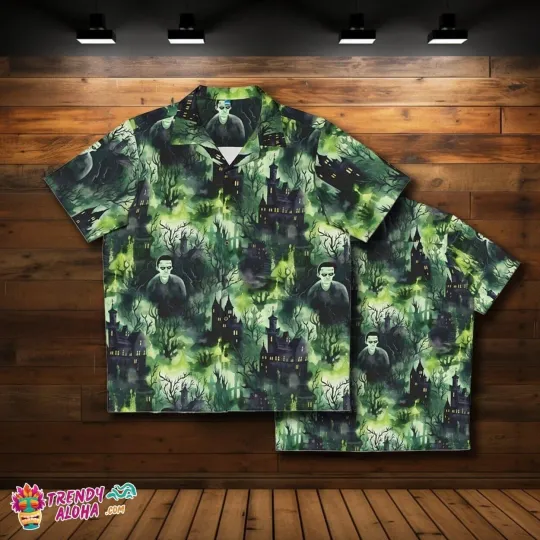 Discover Artistic Flair Frankensteins Nightmare Mens Horror Aloha Shirt