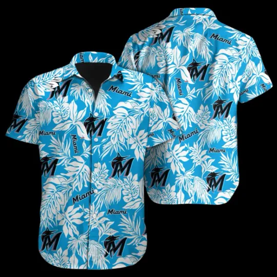 Discover Miami Marlins Tropical Leaf Hawaiian Shirt Summer Aloha S-5XL