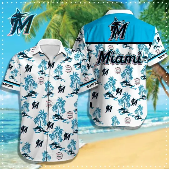 Discover Miami Marlins Beach Vibe Hawaiian Shirt Summer Aloha S-5XL