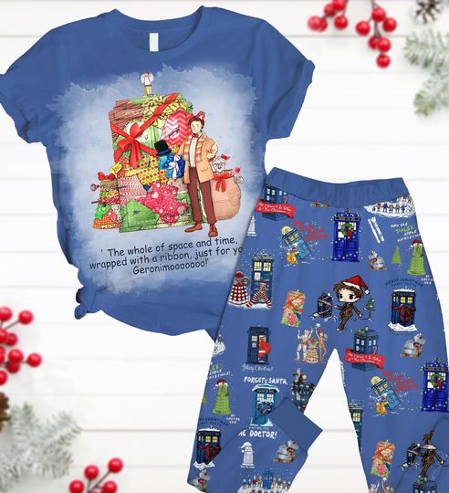Discover Doctor Who Christmas Pajamas, Eleventh Doctor Xmas Tee, Tadis Doctor Who Pjs, Police Box Dr Who Shirt, Pajamas Family, TV Series Gift