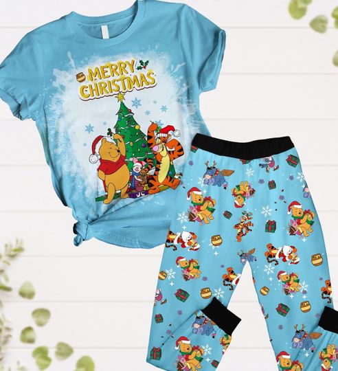 Discover Pooh Tigger Piglet Christmas Pajamas Set, Winnie The Pooh Xmas Tree Pjs, Pooh And Friends Holiday Vacation Gift, Disney Christmas Pjs