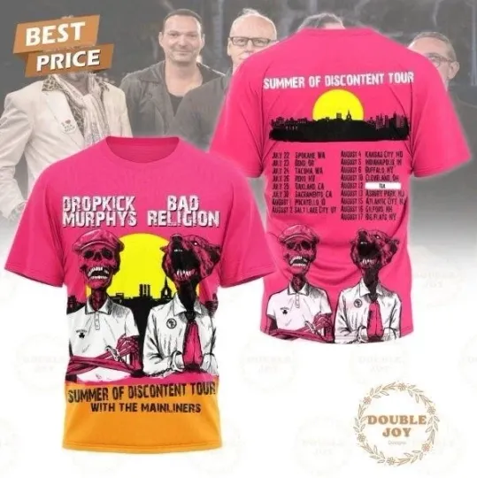 Discover Dropkick Murphys Summer of Discontent Tour 2025 3D T-Shirt