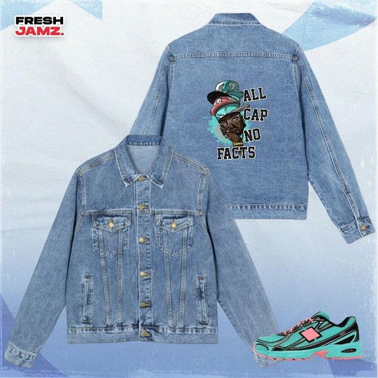 Discover NBL 740 Cyber Jade All Cap No Facts Denim Jacket Men Match Sneaker, Streetwear