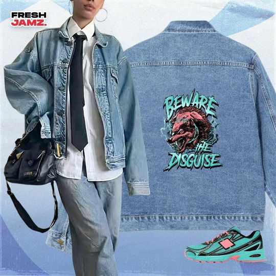 Discover NBL 740 Cyber Jade Beware The Disguise Denim Jacket Unisex Match Sneaker, Streetwear