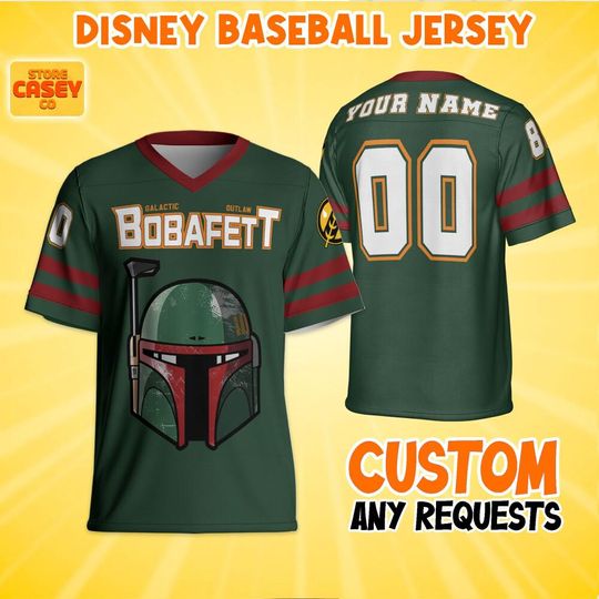 Discover Personalize Disney Boba Fett Star Wars, Custom Name Kid Adult, Football Jersey Gift for Star Wars Fans Football Team Outfit
