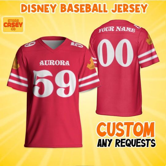 Discover Personalize Disney Princess Aurora, Custom Kid Youth Adult Disney Football Jersey, Disney Princess Girl Trip Matching