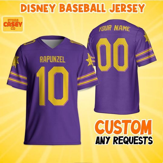 Discover Personalize Disney Princess Rapunzel, Custom Kid Youth Adult Disney Football Jersey, Disney Princess Girl Trip Matching
