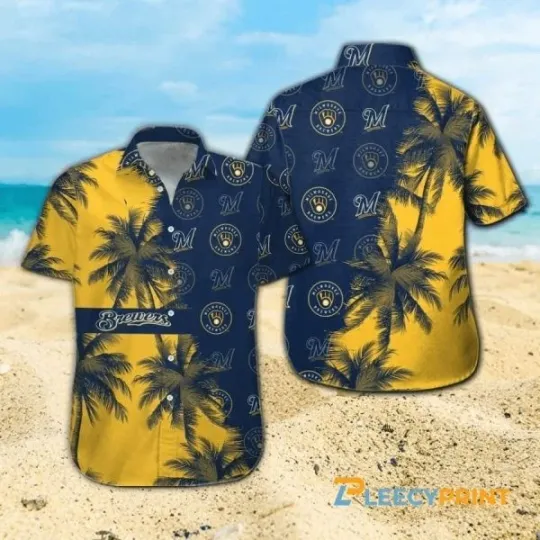 Discover Milwauke Breewerrs Coconut Palm Trees Hawaiian Shirt, Gift for Fan