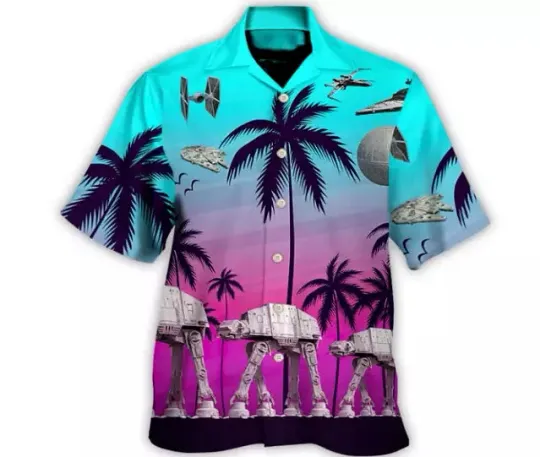 Discover Star Wars At - At Walkers Palm Tree Summer Beach Hawaiian Shirt