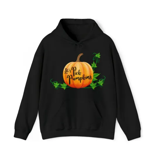 Discover Let's Pick Pumpkins Pumpkin Picking Season Fall Graphic Hoodie, Sizes S-5XL
