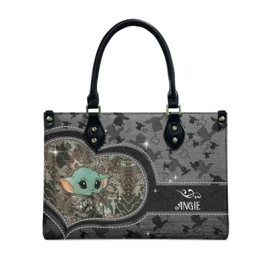 Discover Personalized Baby Yoda Star Wars Leather Handbag, The Force Bag Lovers Gift
